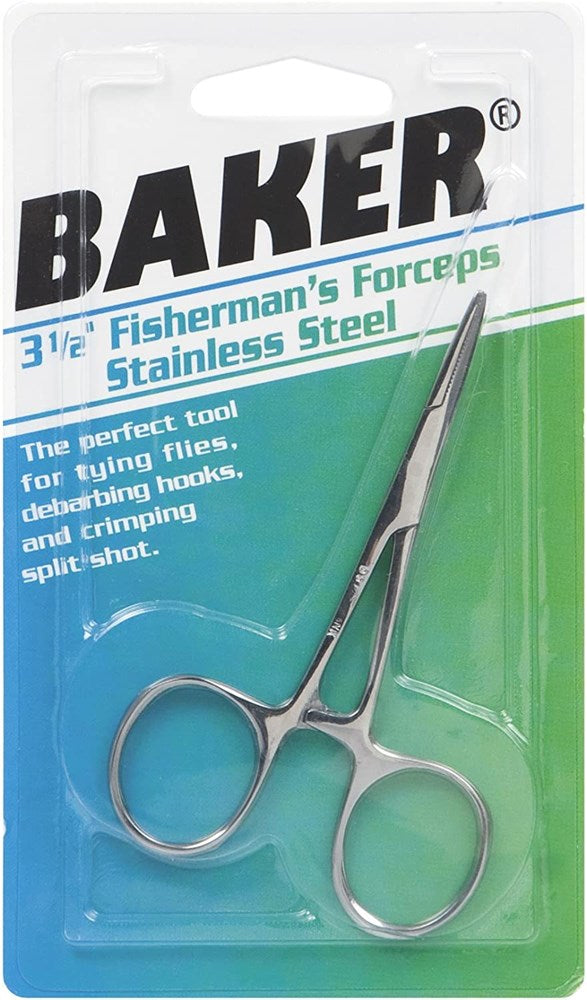 Baker - Stainless Straight Forceps - 3 1/2"