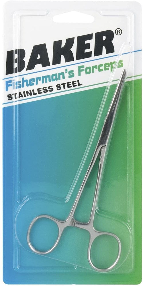Baker - Stainless Straight Forceps - 5 1/2"