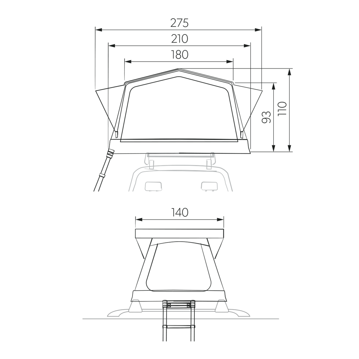 Dometic - TRT140 AIR 300D Inflatable Rooftop Tent