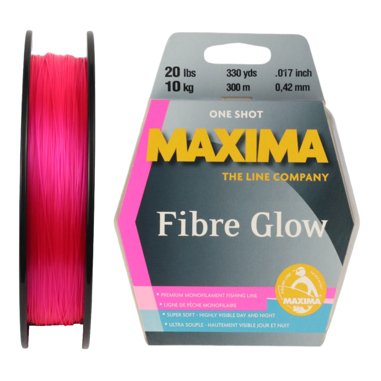 Maxima - Fibre Glow Pink 300m Spools
