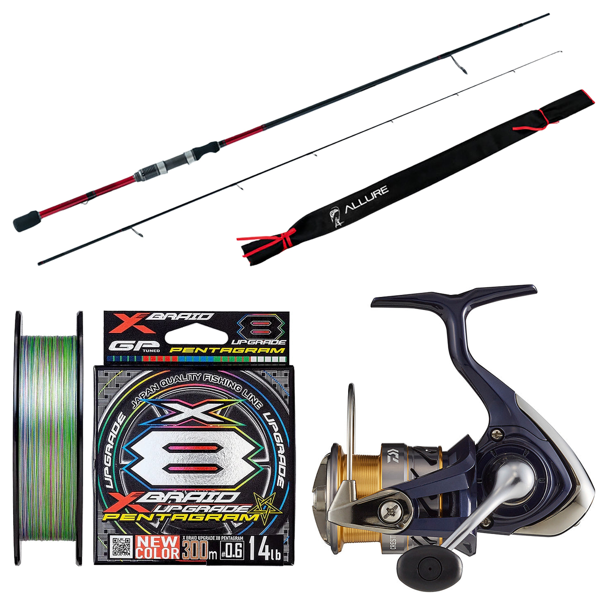 Daiwa - 20 Crest LT3000-C + Assassin - Allure Spin 7M Softbait Rod PE1 Softbaiting Combo