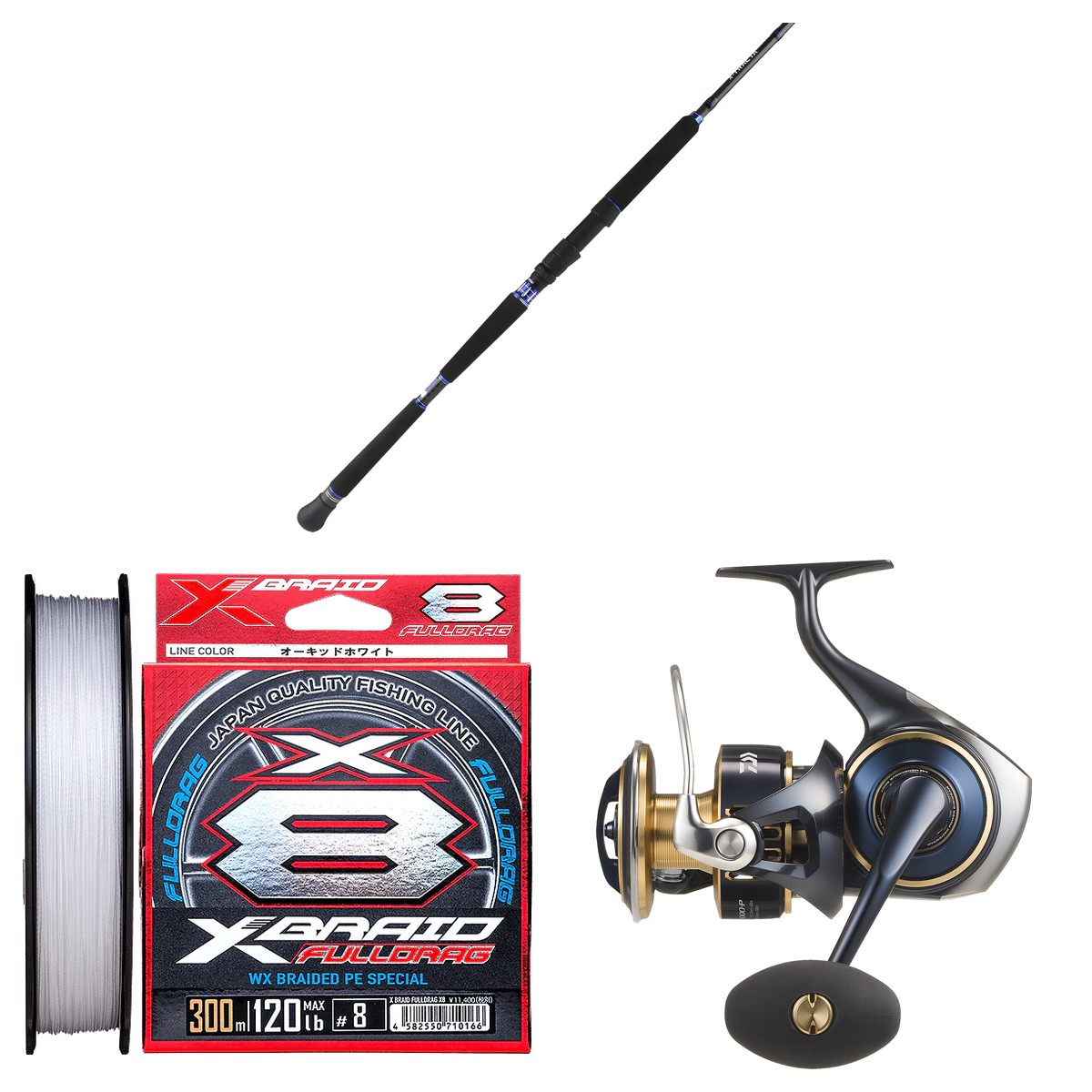 Daiwa - 25 SALTIGA 14000-XH + Samurai - X-Tracta Pop 7'6 PE 6-8 Combo