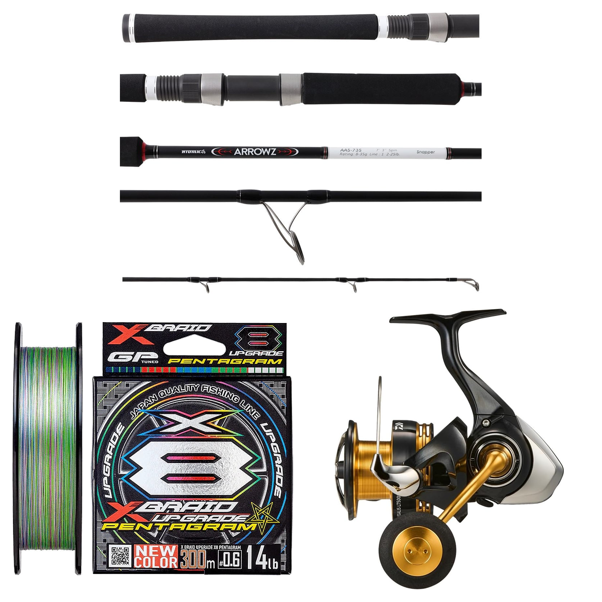 Daiwa - 23 LEGALIS LT5000-CXH + Atomic - Arrowz Snapper Spin 7'3, 1 pc, 12 - 25lb Spinning Rod Combo