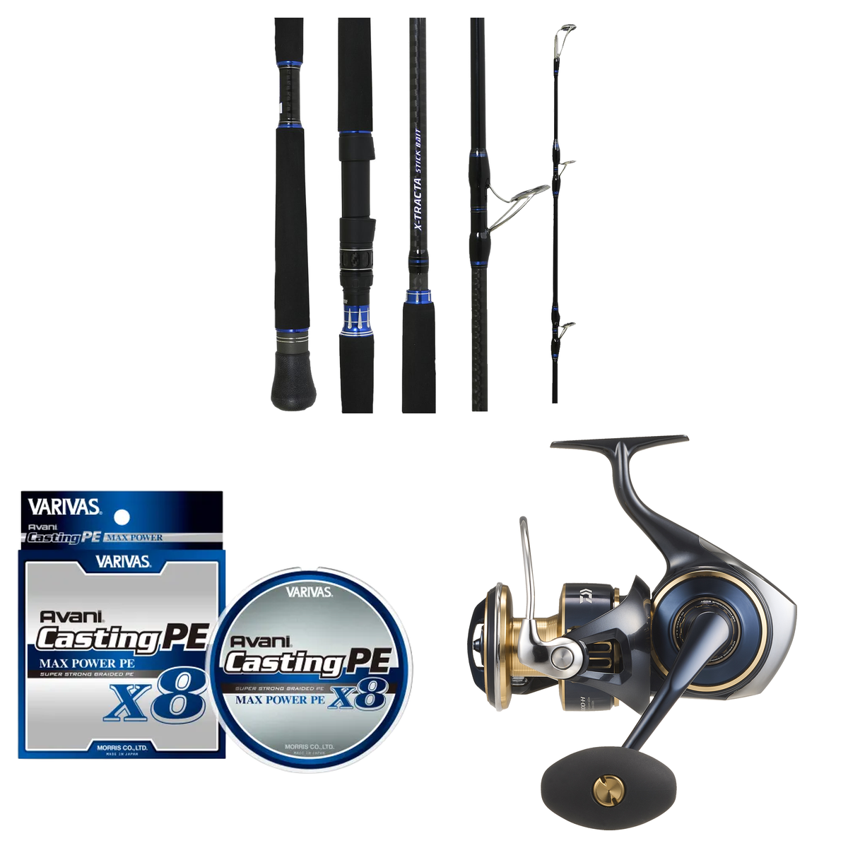 Daiwa - 25 SALTIGA 8000-H + Samurai - X-Tracta StickBait 7'6 PE4 Topwater Combo