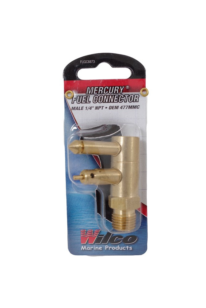 Hutchwilco - Mercury/Honda Male Fuel Tank Connector 2 Prong 1/4" Brass