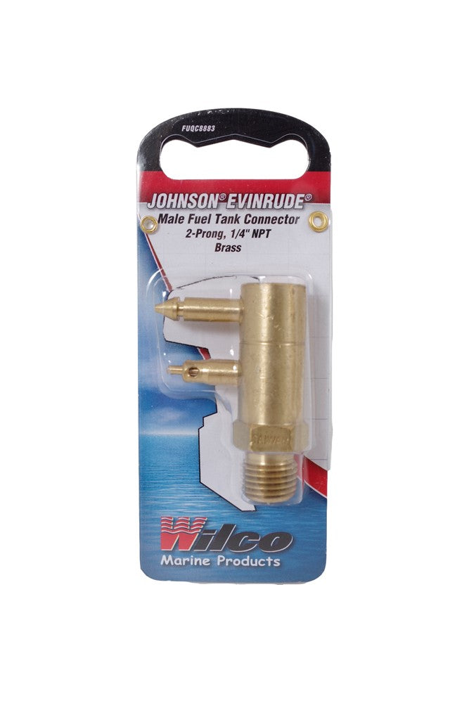 Hutchwilco - Johnson/Evinrude Fuel Tank Connector 2 Prong 1/4" Brass