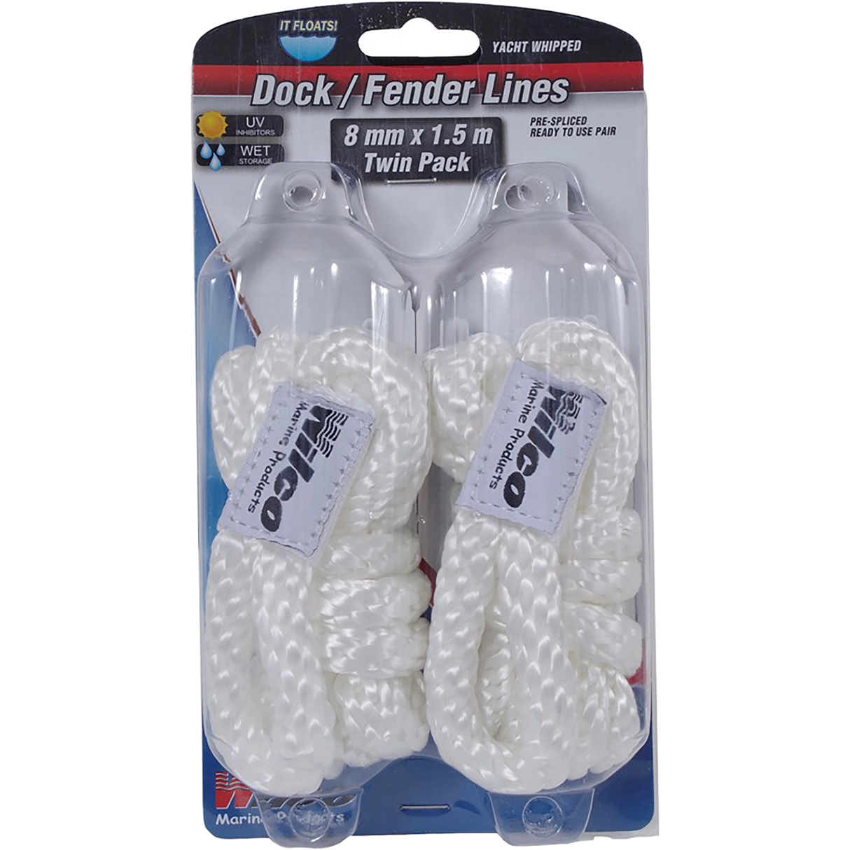 Hutchwilco - Dock/Fender Line 8mmX1.5m Pair