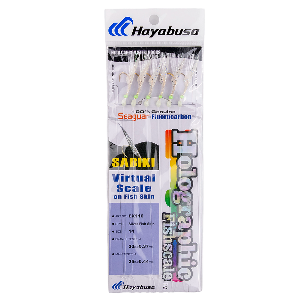 Hayabusa Sabiki EX110 Silver Flasher Fish Skin - Hologram Finish