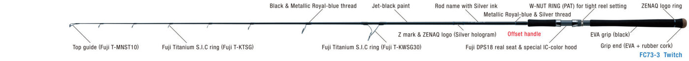 Zenaq - Fokeeto FC73-3 Twitch Spinning Rod