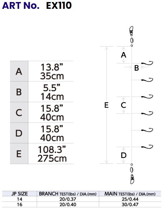 Hayabusa - EX110 Silver Flasher Fish Skin Sabiki