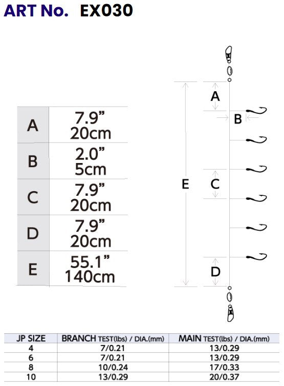 Hayabusa - EX030 Hage Red Fish Skin Sabiki