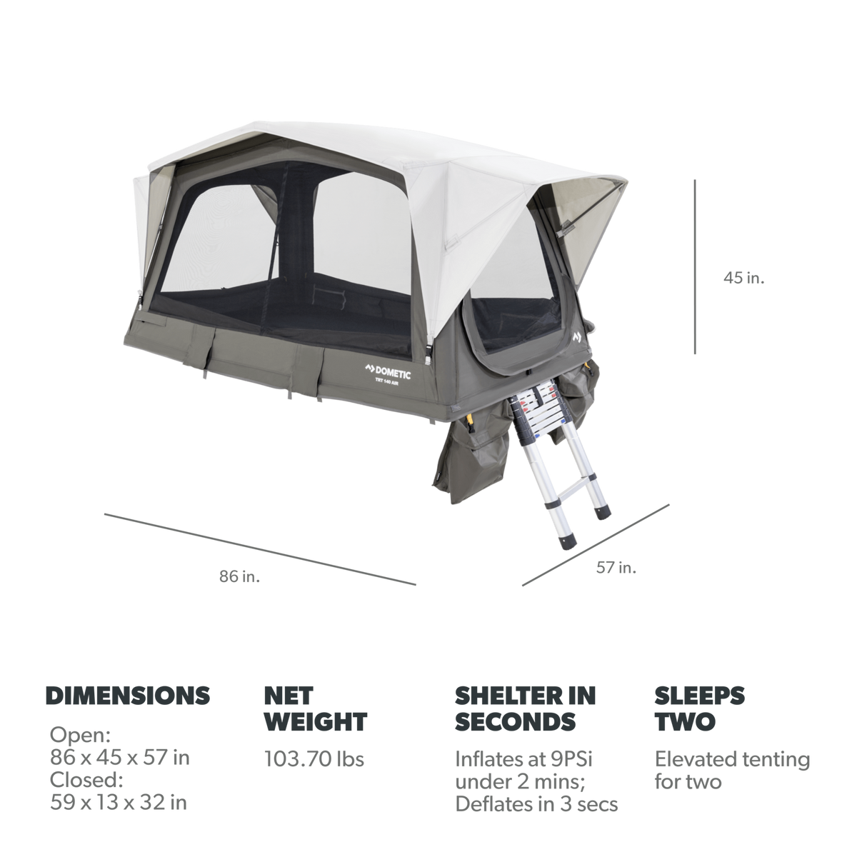 Dometic - TRT140 AIR 300D Inflatable Rooftop Tent