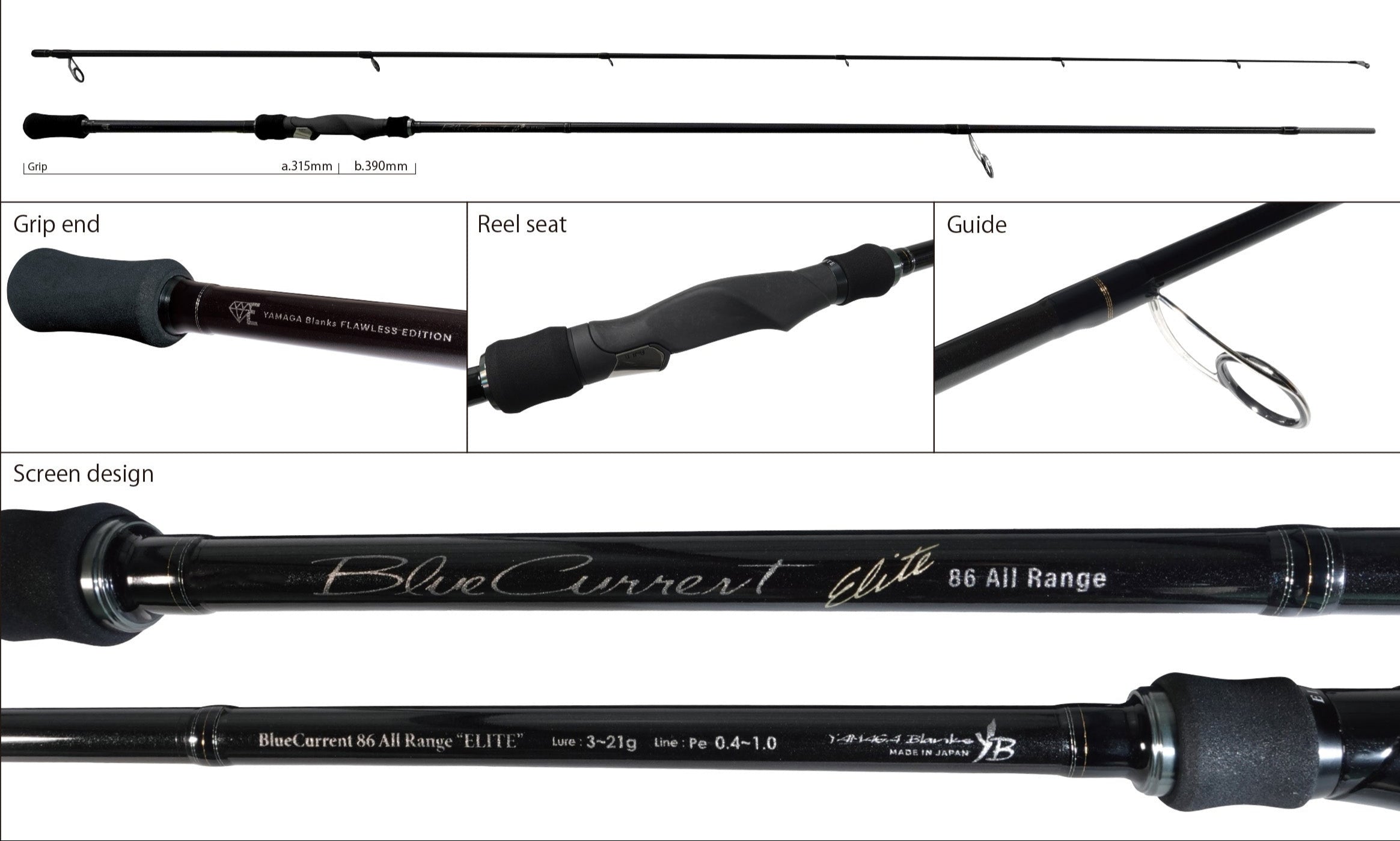 Yamaga Blanks Blue Current 86 All-Range Elite Ajing Rod NZ | 3-21g