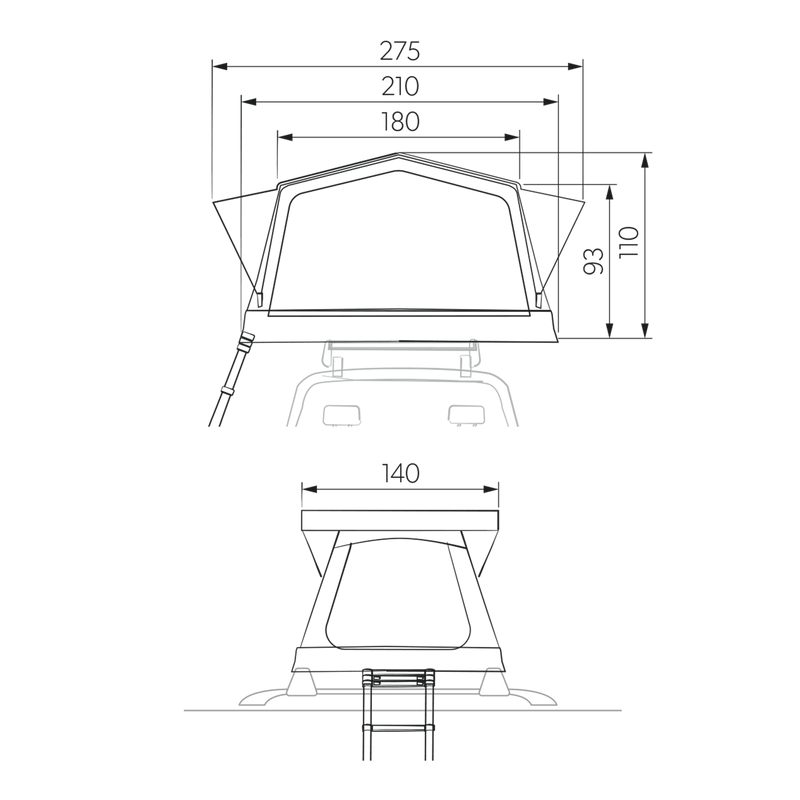 Dometic - TRT140 AIR 300D Inflatable Rooftop Tent