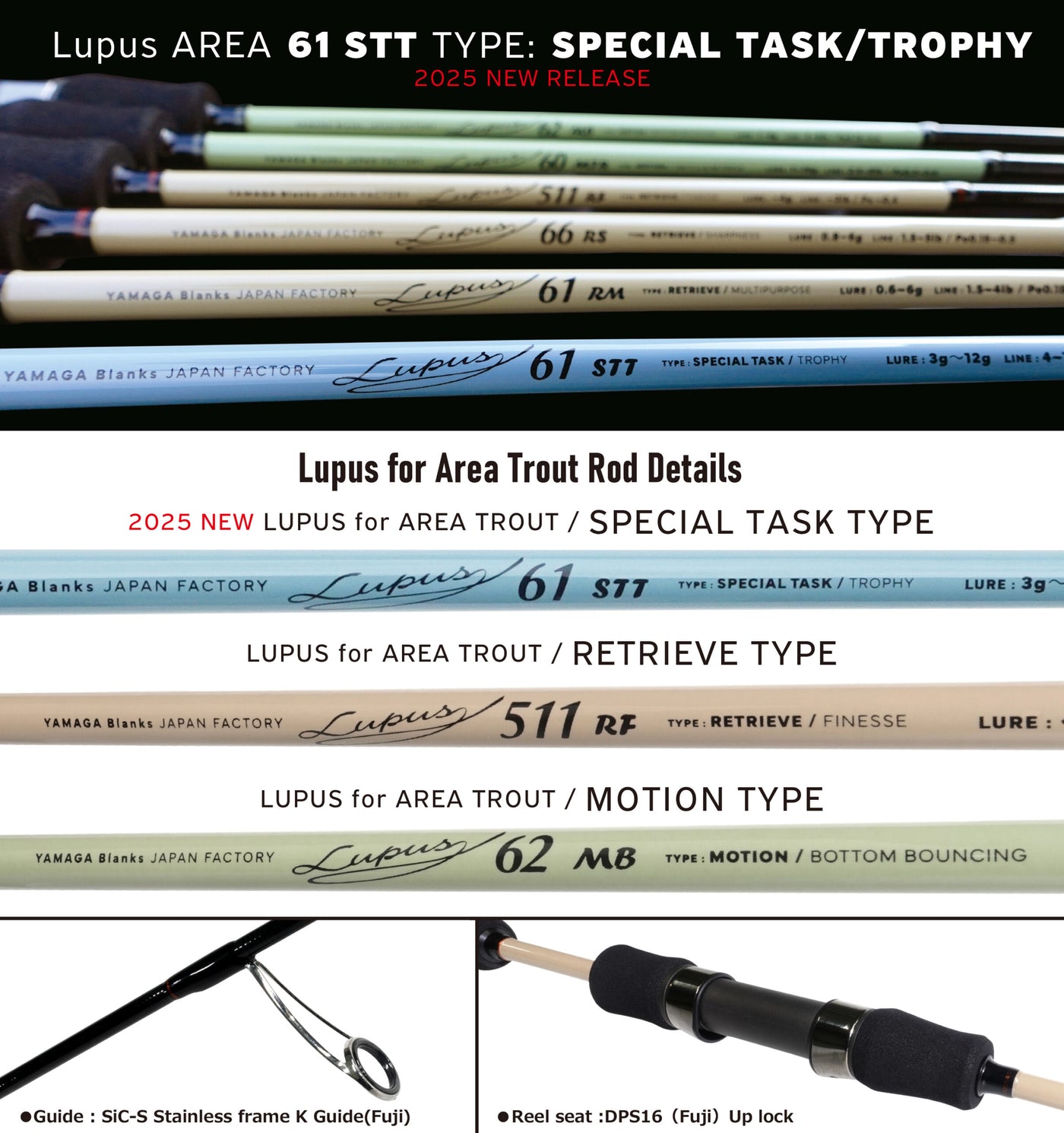 Yamaga Blanks - Lupus Area 511RF Retrieve Trout Rod