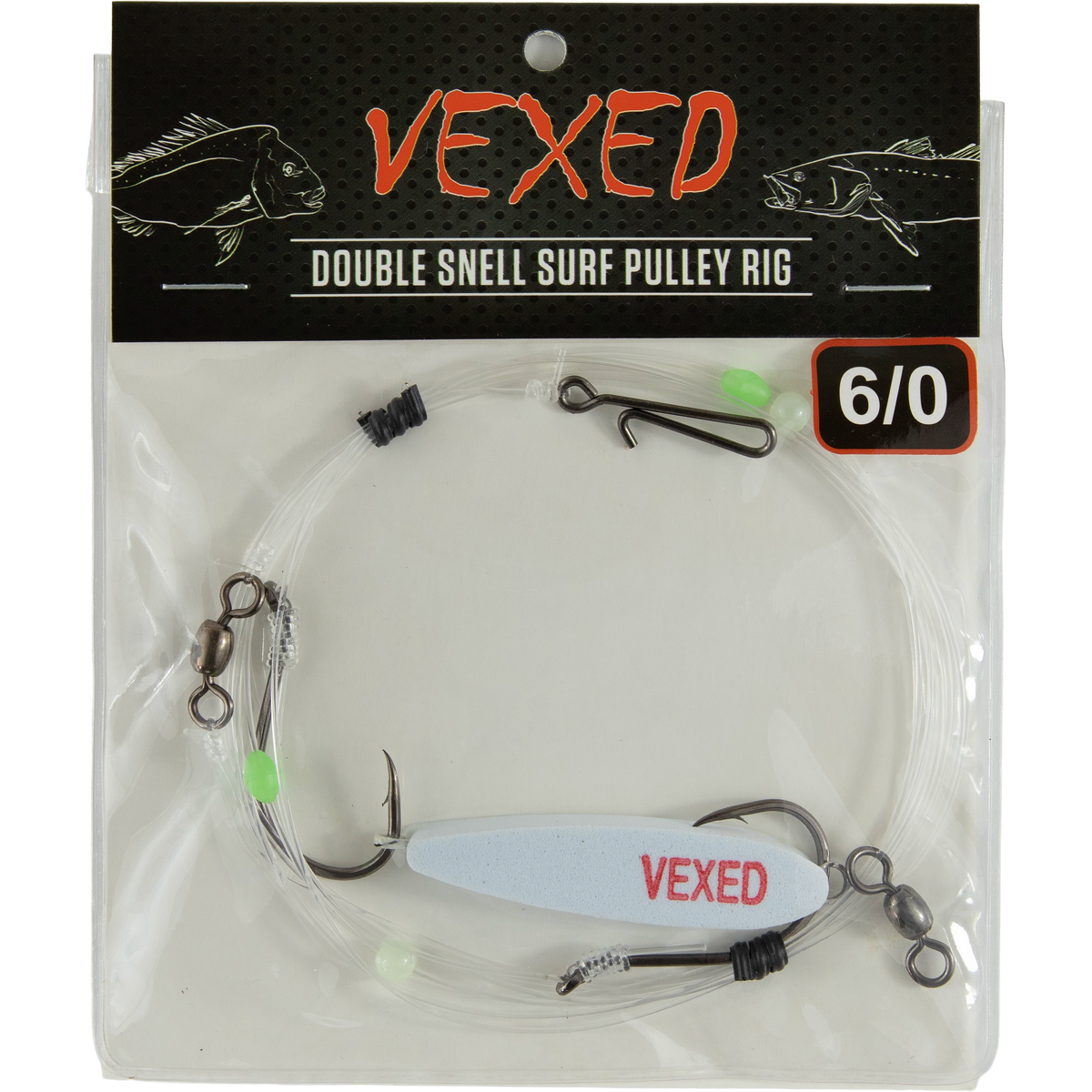 Vexed Double Snell Surf Pulley Rig - Two Hook Surf Casting Rig ...