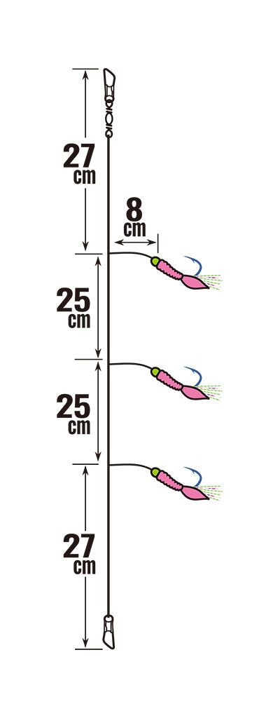 SASAME FSM87 Otoshikomi Keimura UV Sabiki 16/16 – Monture De Pêche Prête à L'emploi, Couleur Argent, Taille 11