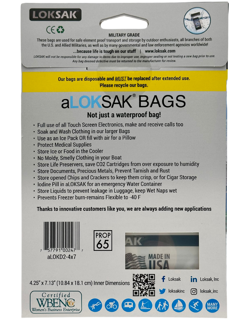 Loksak - Waterproof Resealable Bag