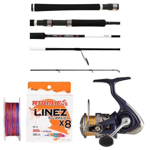 Daiwa - 20 Crest LT4000-C + Atomic - Arrowz Offshore Spin 7', 2 pc, 14 - 30lb PE1.5 Spinning Rod Spin Combo