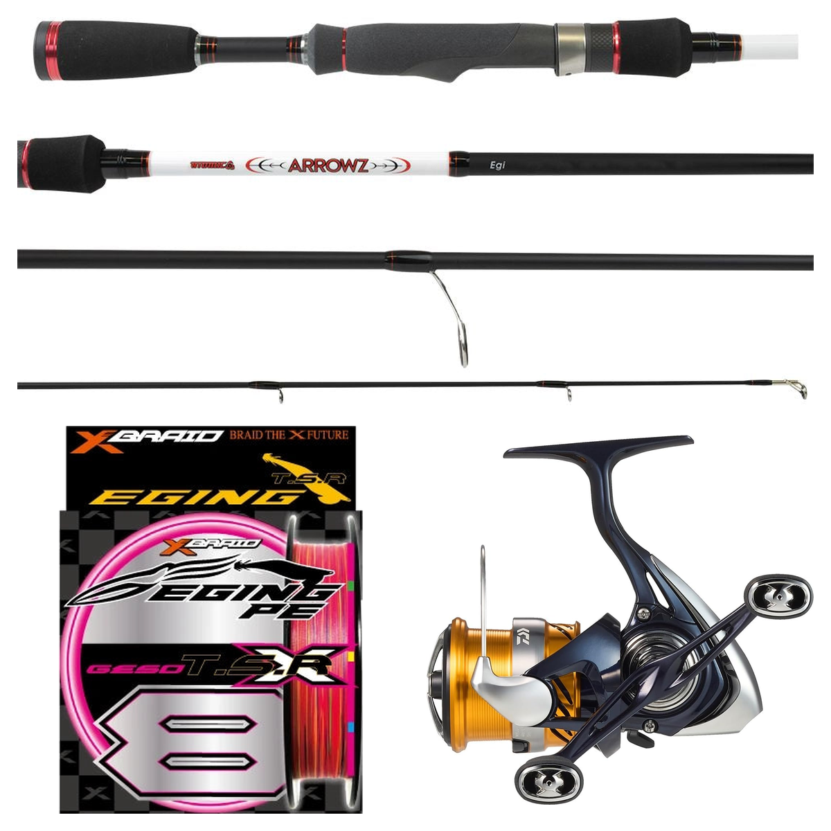 Daiwa - 24 REVROS LT2500S-DH + Atomic - Arrowz Egi Spin 8'3" Squid Combo