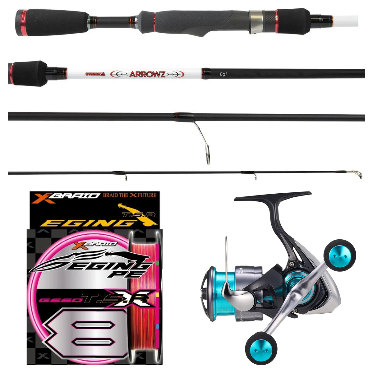 Daiwa - 24 EMERALDAS X LT2500-XH-DH + Atomic - Arrowz Egi Spin 8'3" Squid Combo
