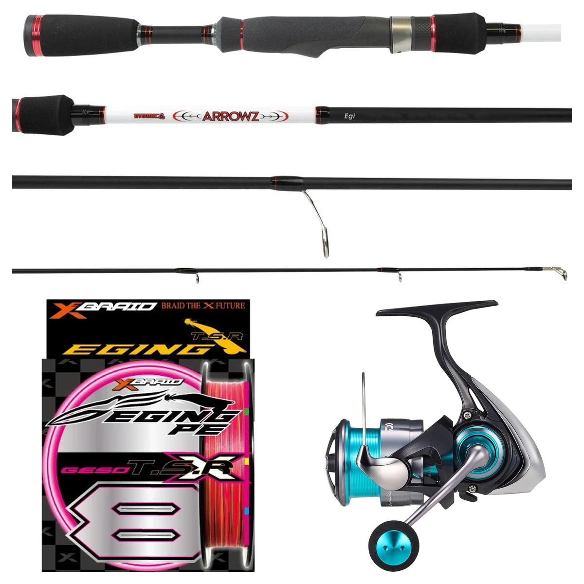 Daiwa - 24 EMERALDAS X LT2500-XH + Atomic - Arrowz Egi Spin 8'3 Squid Combo