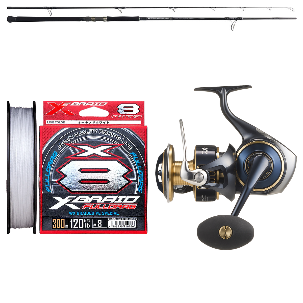 Daiwa - 25 SALTIGA 14000-XH + Ripple Fisher - RunnerExceed 103H Topwater Rod Combo