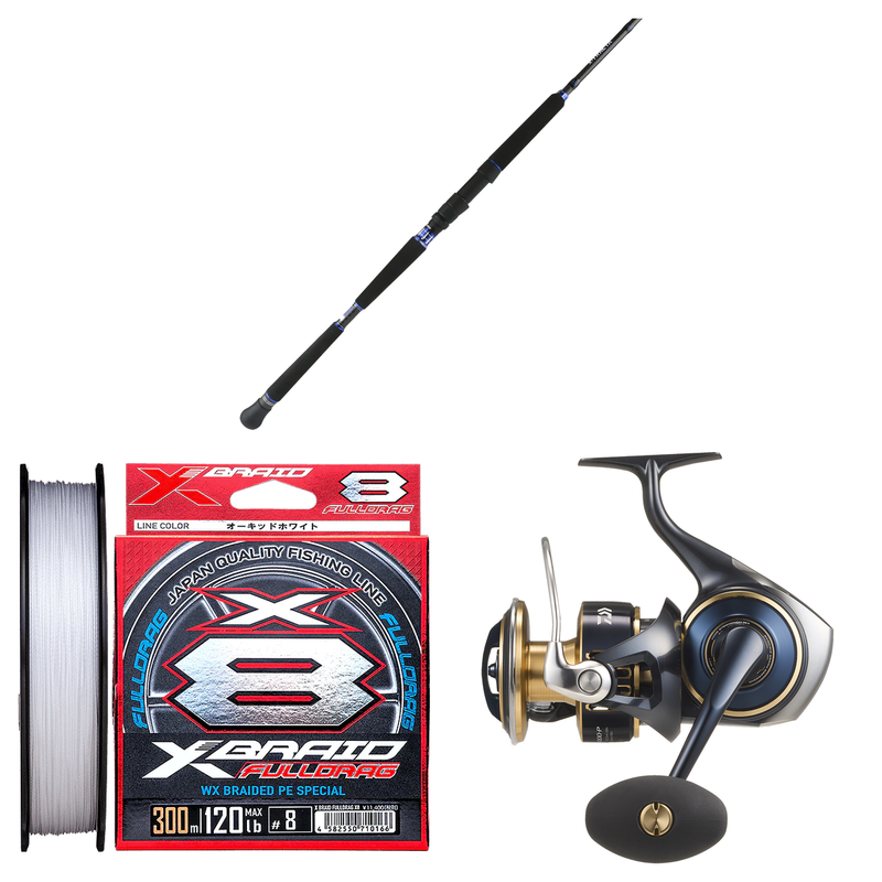 Daiwa - 25 SALTIGA 14000-XH + Samurai - X-Tracta Pop 7'6 PE 6 - 8 Combo