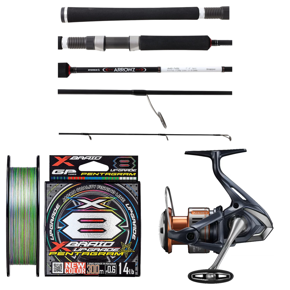 Shimano - 26 NASCI C3000HG + Atomic - Arrowz Snapper Light  7'4, 10-18lb Softbaiting Combo