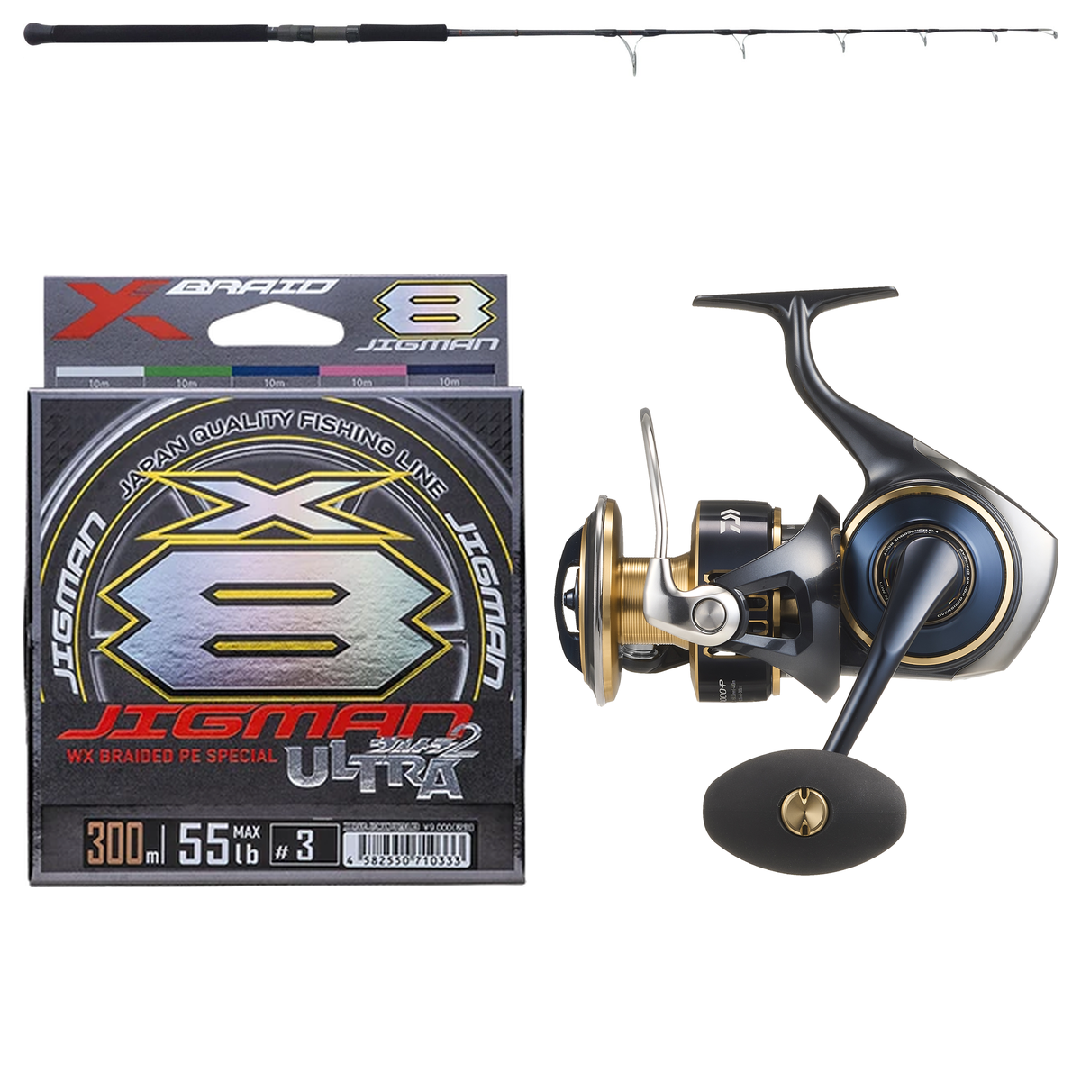Daiwa - 25 SALTIGA 14000-P + Yamaga Blanks - Galahad 526S Spinning Mechanical Jigging Combo