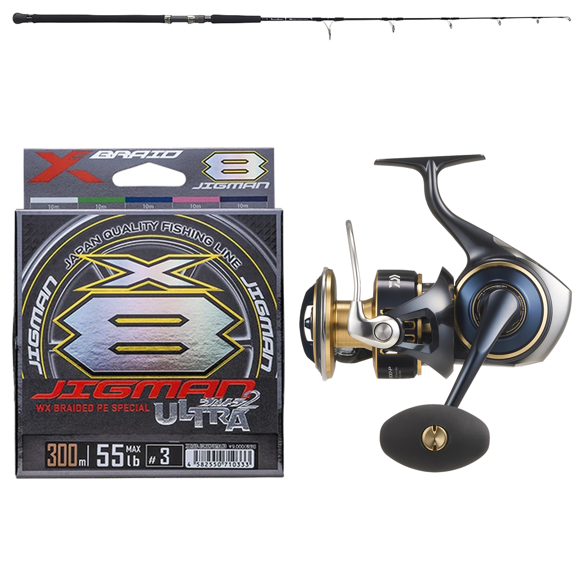 Daiwa - 25 SALTIGA 14000-P + Ripple Fisher - Ocean Arrow 5930 Spinning Tuna Mechanical Jigging Combo