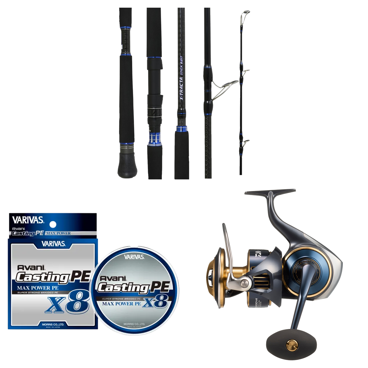 Daiwa - 25 SALTIGA 20000-H + Samurai - X-Tracta Stickbait 8' PE 8 Topwater Combo