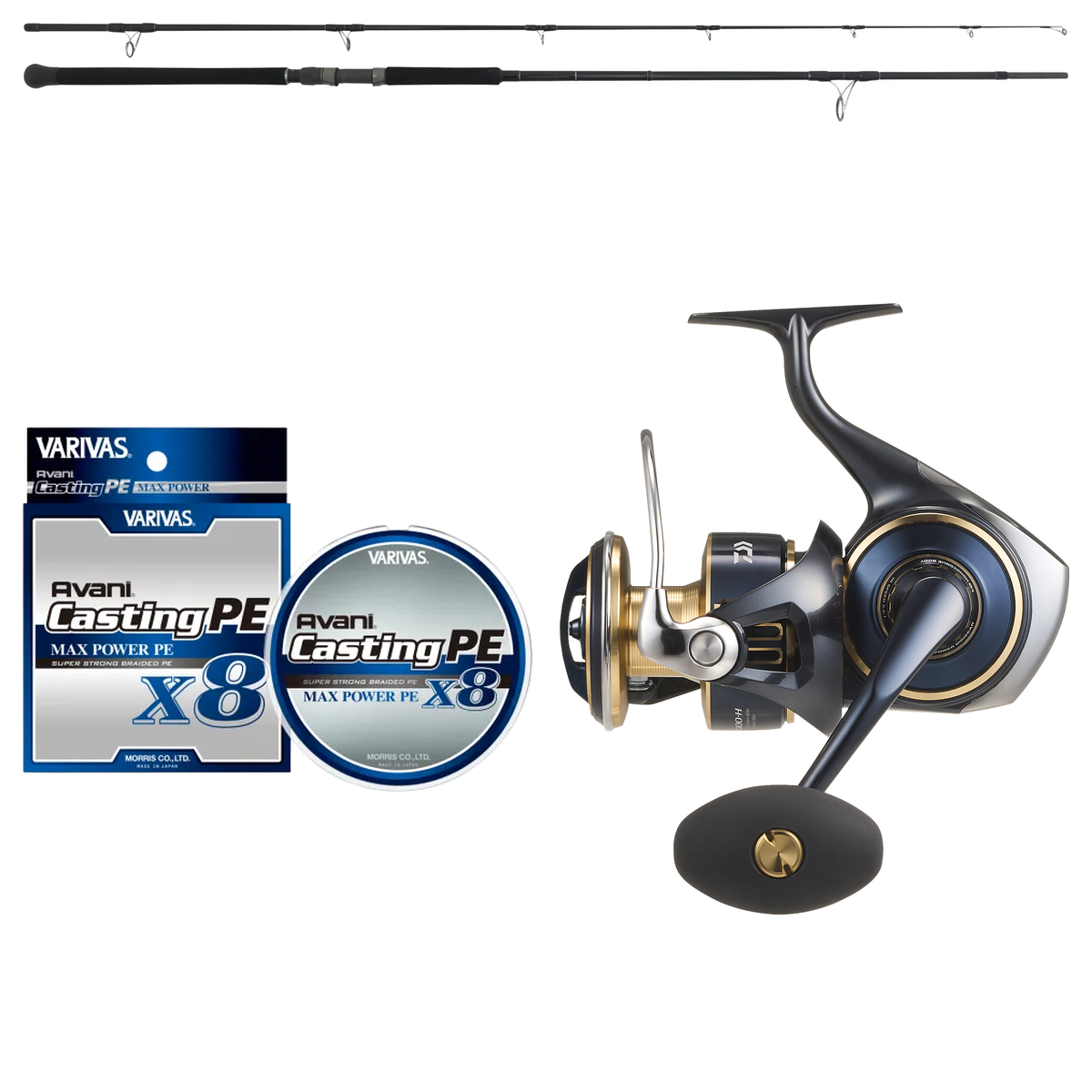 Daiwa - 25 SALTIGA 8000-H + Yamaga Blanks - BlueSniper 100M-MH Topwater Shorecasting Combo
