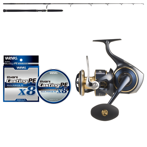 Daiwa - 25 SALTIGA 8000-H + Yamaga Blanks - BlueSniper 85/4 Canary Topwater Combo