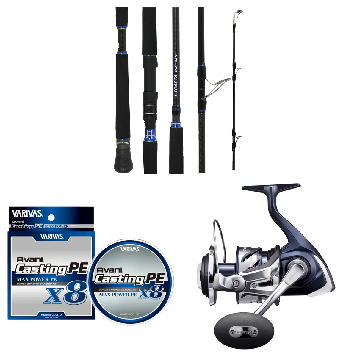 Shimano - 21 TWIN POWER SW 14000XG + Samurai - X-Tracta Stickbait 8' PE 4-6 Topwater Combo