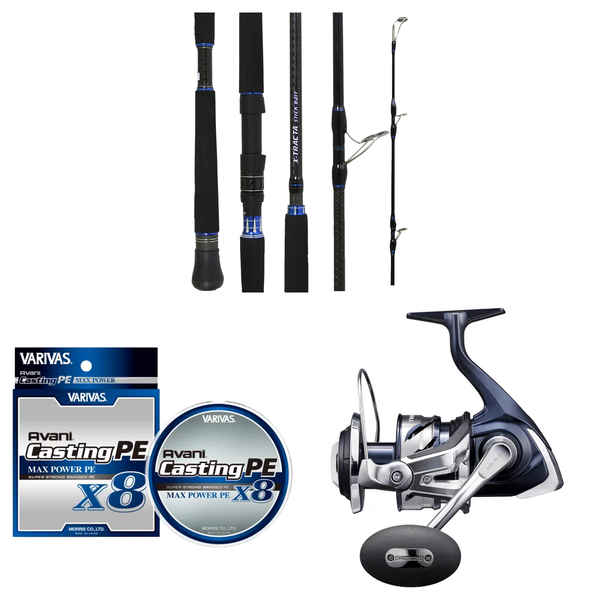 Shimano - 21 TWIN POWER SW 14000XG + Samurai - X-Tracta Stickbait 8' PE 4-6 Topwater Combo