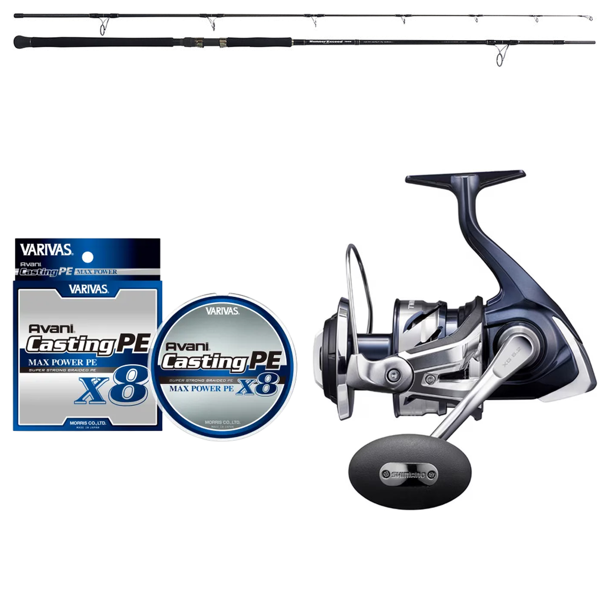 Shimano - 21 TWIN POWER SW 14000XG + Ripple Fisher - RunnerExceed 104H Plug Shorecasting Topwater Combo