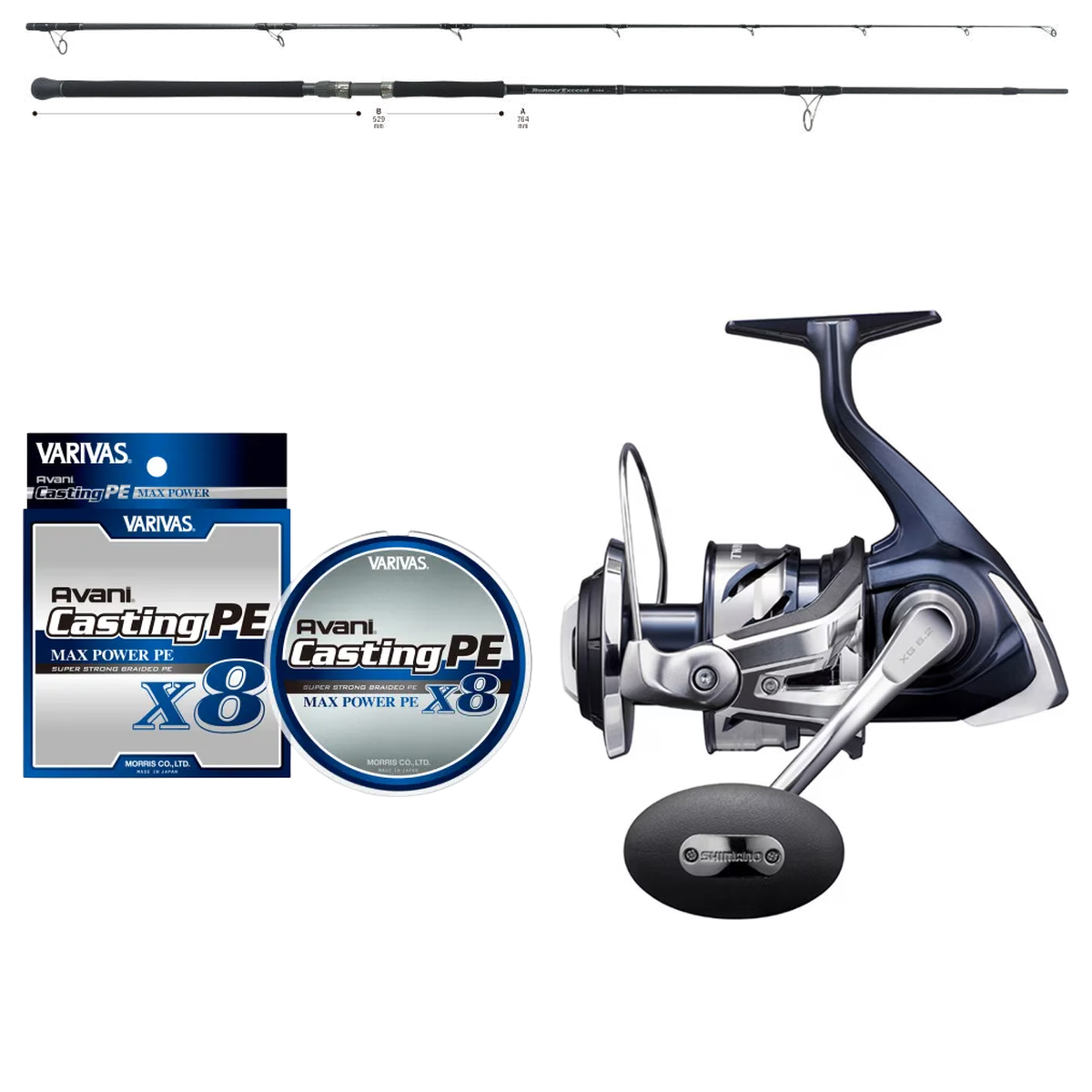 Shimano - 21 TWIN POWER SW 14000XG + Ripple Fisher - RunnerExceed 110H Plug Topwater Shore Combo