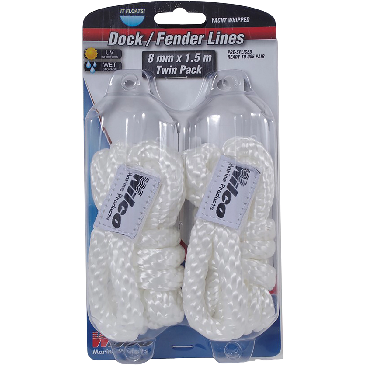 Hutchwilco - Dock/Fender Line 8mmX1.5m Pair